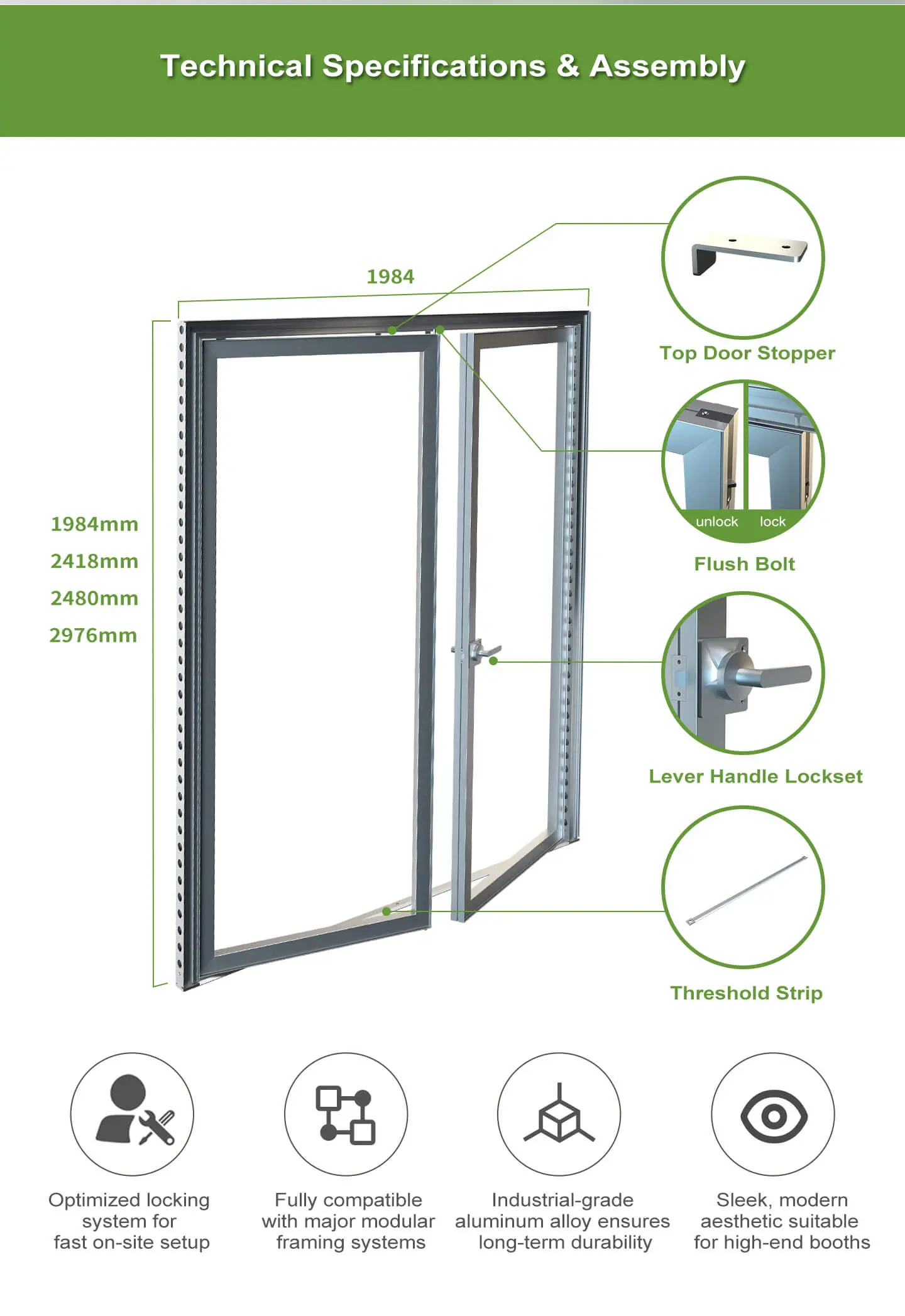 62mm Modular Double-Swing Door