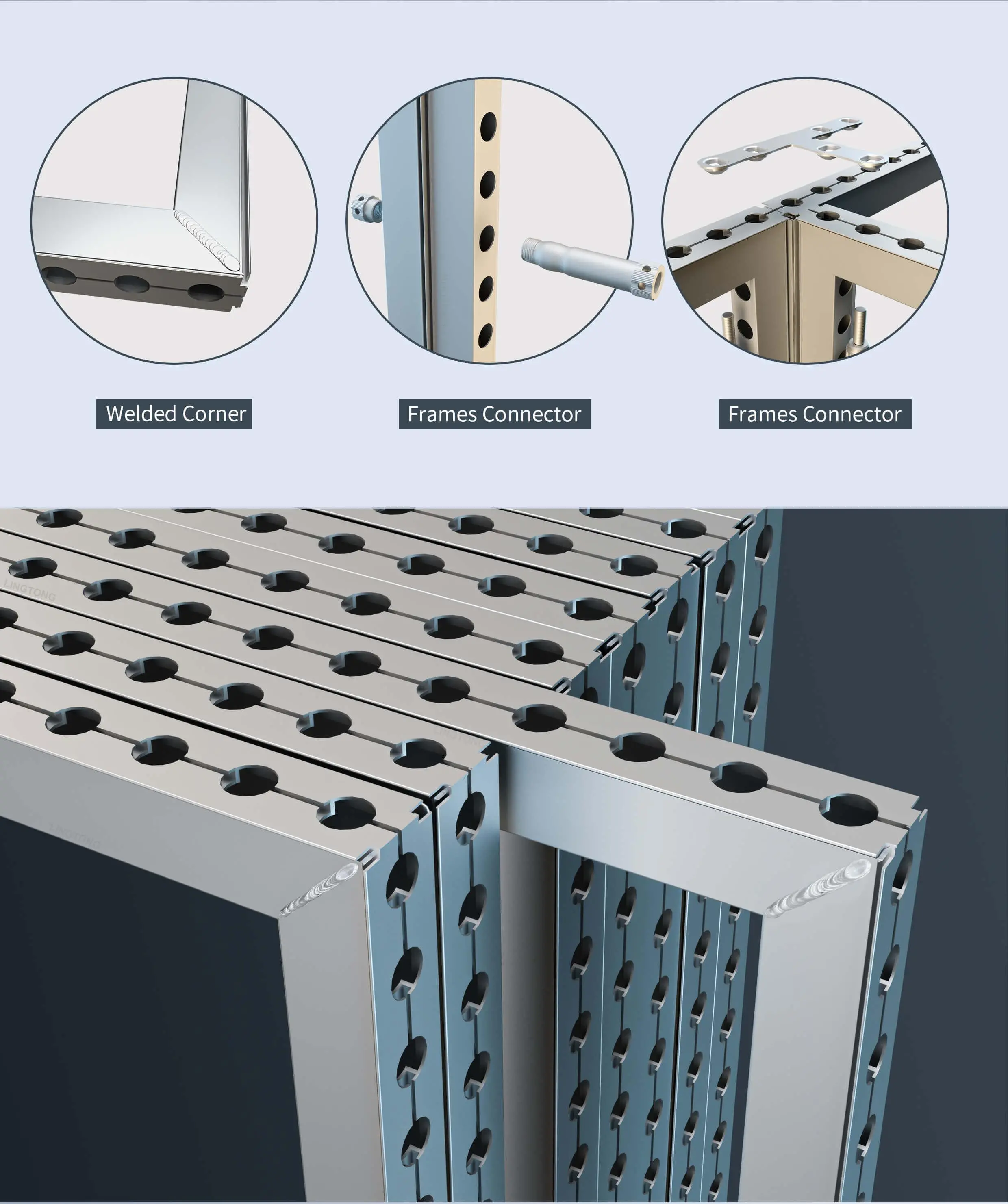 LTFS62-992X2418 Fast System 62mm welded rectangular frames with big holes