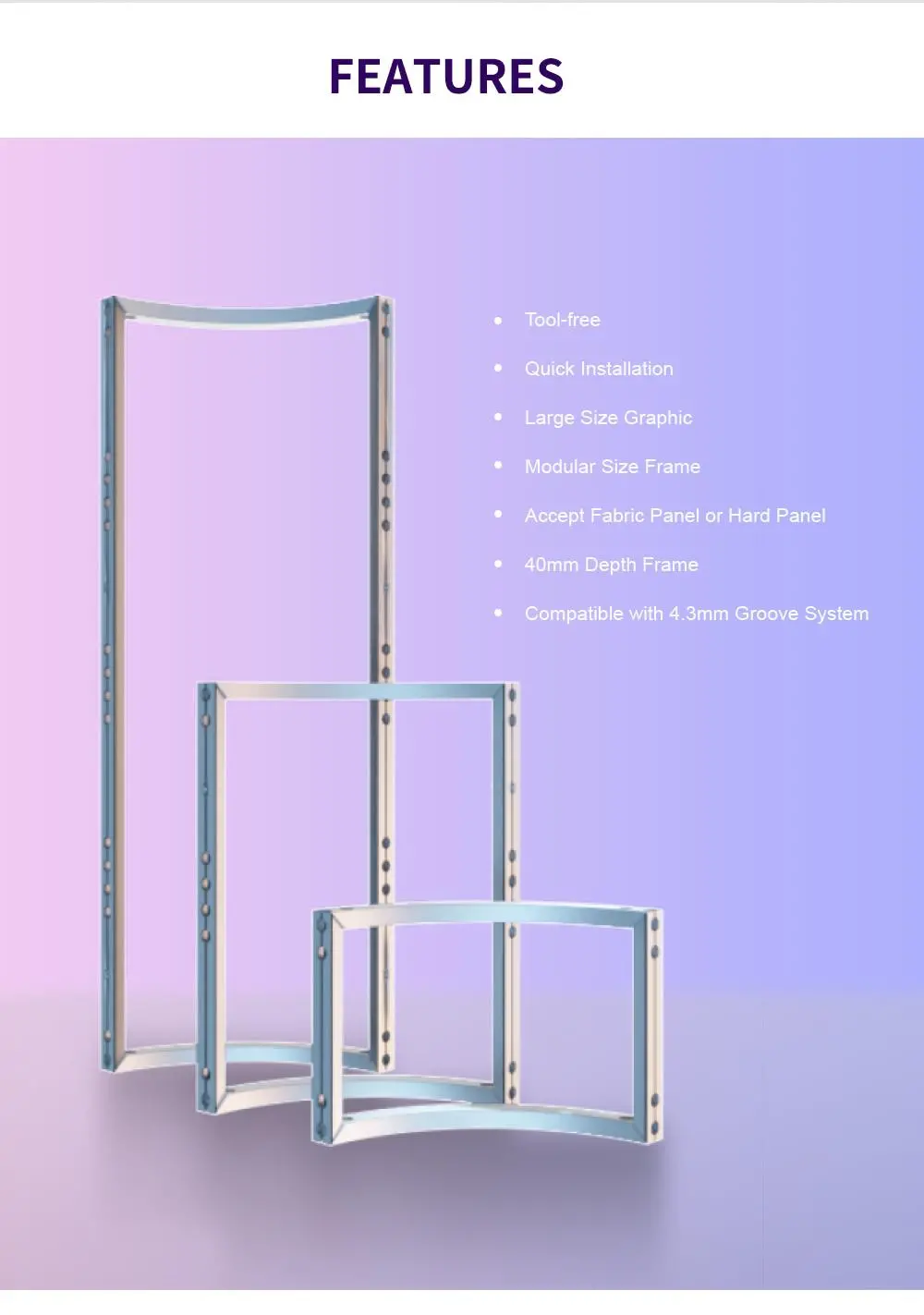 LTFS60-1000x2000 Fast System Fast Wall Frame 60mm