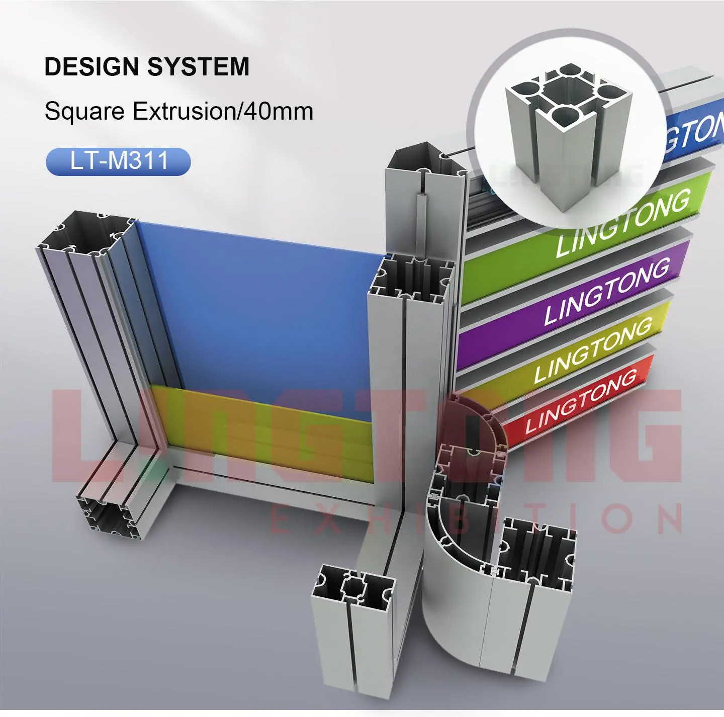 LT-M311 Square Extrusion/40mm For Aluminum Stand