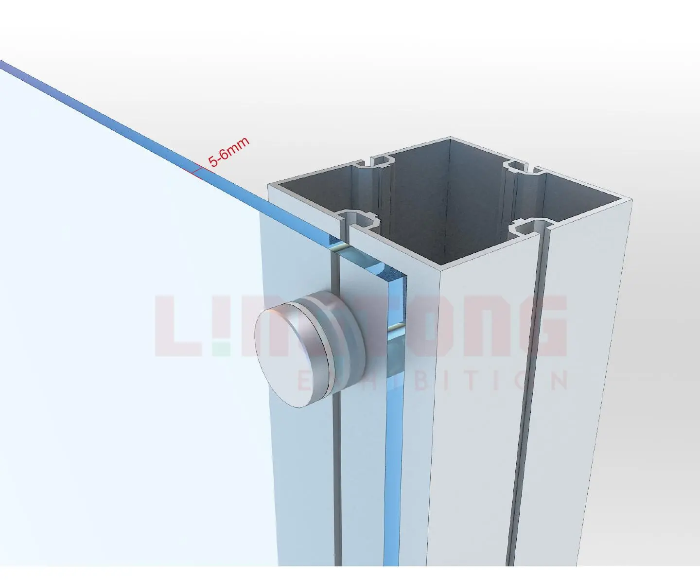 LT-EG807 Glass/Panel Retainer Acrylic Holder For Exhibition Backdrop Wall