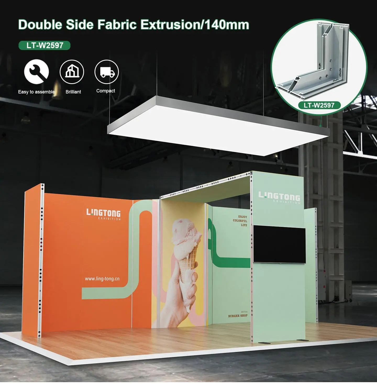 LT-W2597 Fabric Extrusion/140mm for Double Sides Lightbox