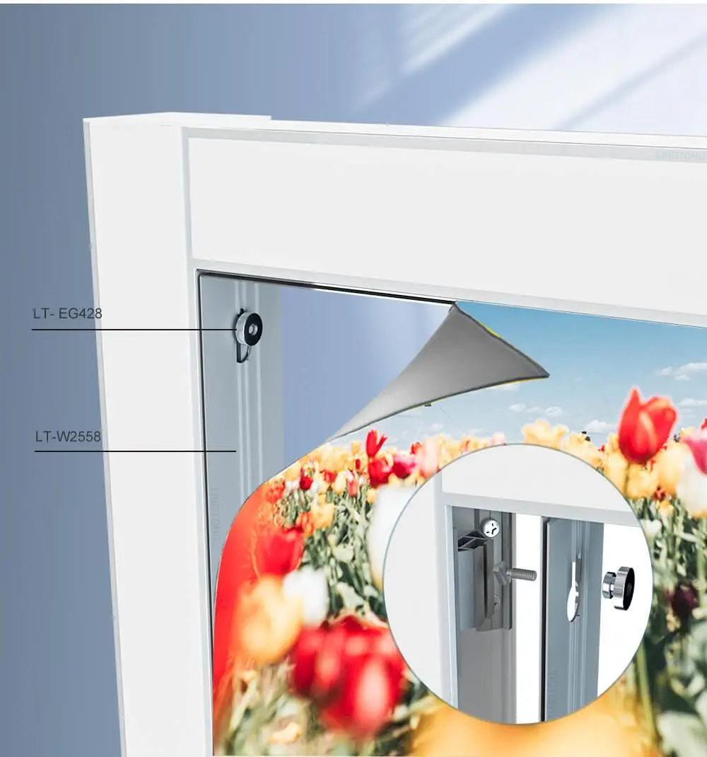 LT-DG930A 80mm Square Extrusion four sides open with Led Strips on Four Sides