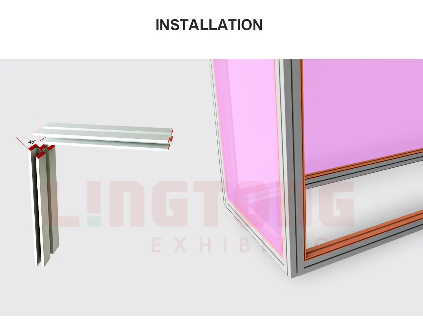 LT-W2556 Fabric Frame Extrusion/40mm for Fixing the SEG Fabric