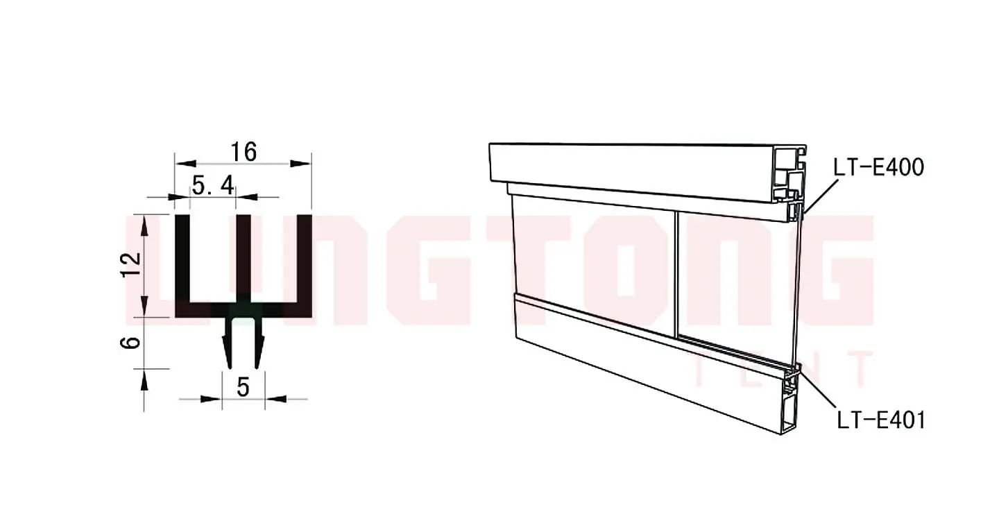 LT-E400 Upper Track for Sliding Door