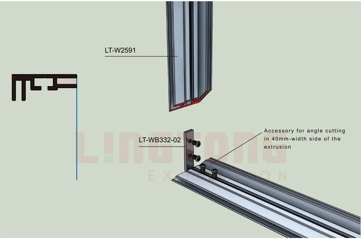 LT-W2591 Fabric Frame Extrusion for Fixing the SEG Fabric