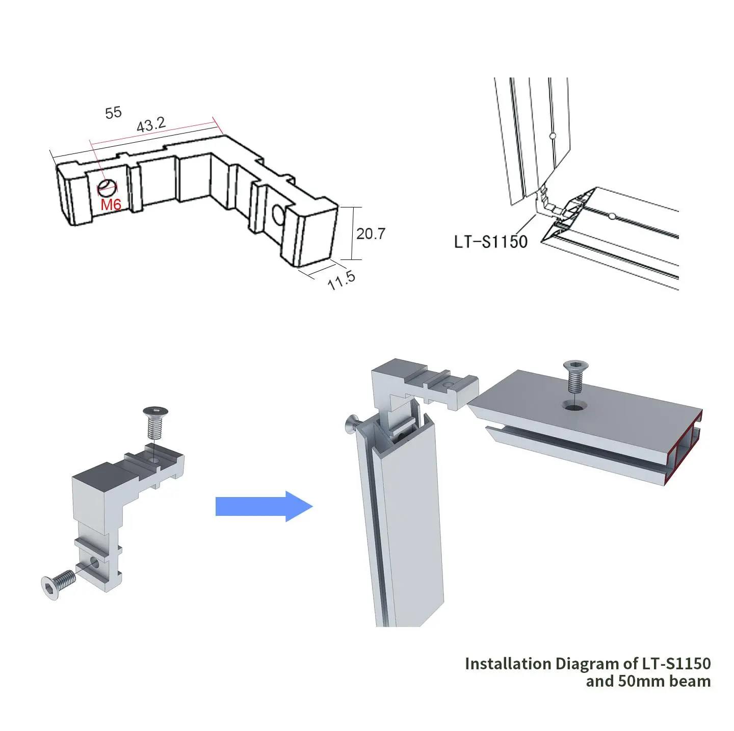 LT-S1150 Internal Corner Connector
