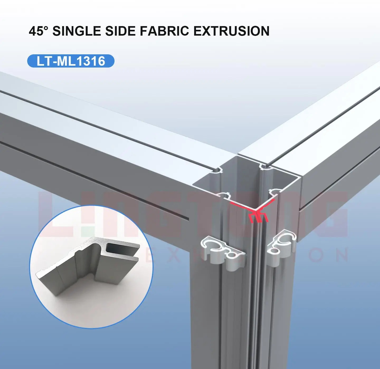 LT-ML1316 45° Single Side Fabric Extrusion Fixing the SEG Fabric