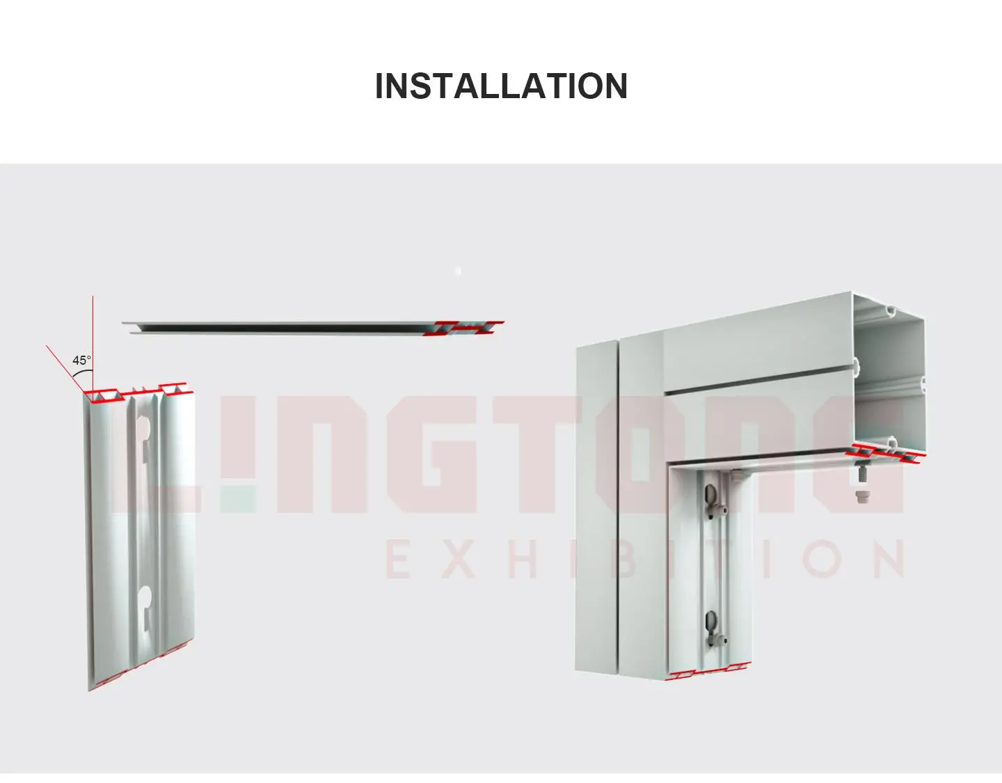 LT-W2560 Fabric Frame Extrusion/120mm for Fixing SEG Fabric