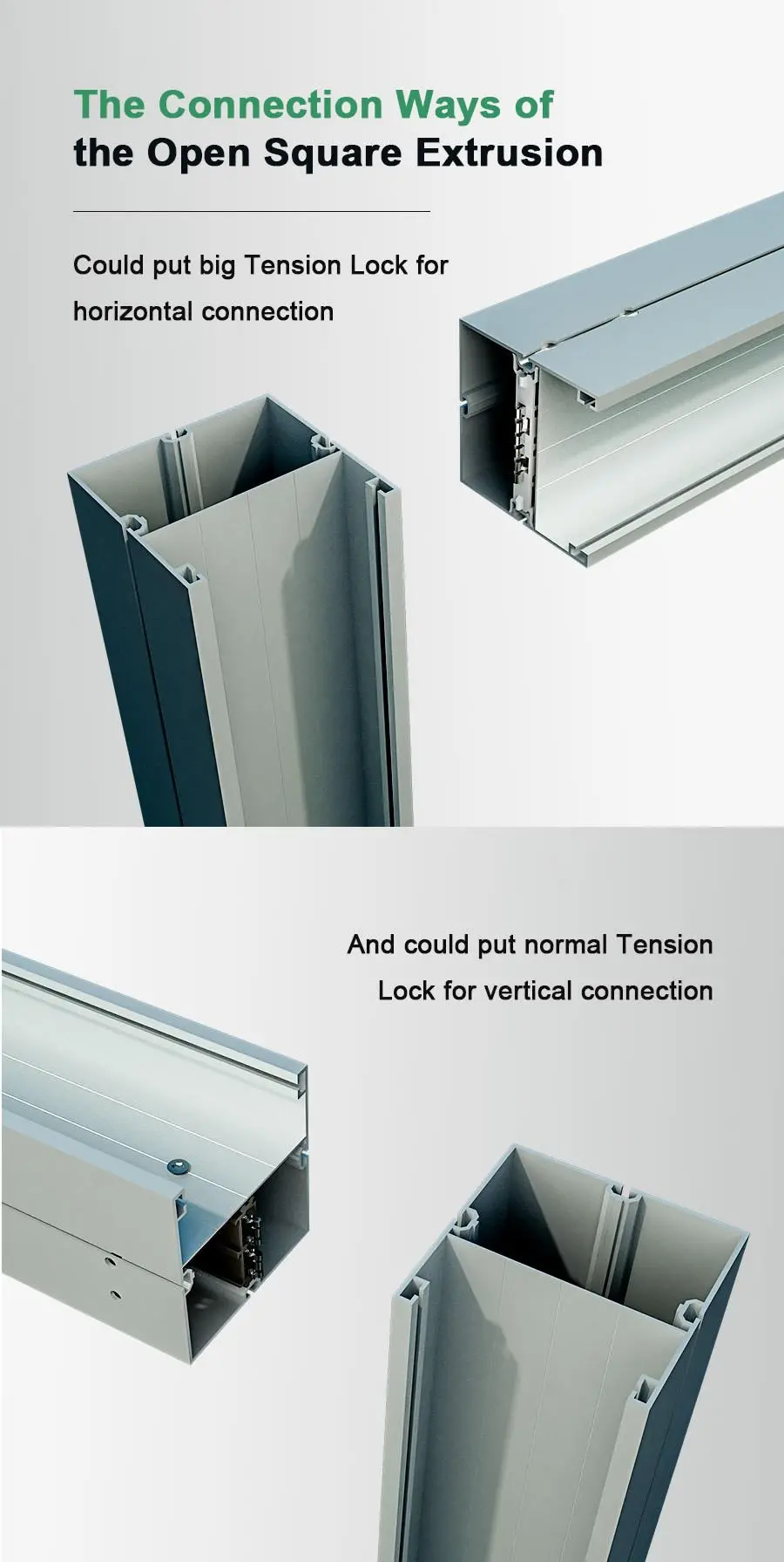 LT-M605A Open Square Extrusion/120mm For LED Lighting Stand