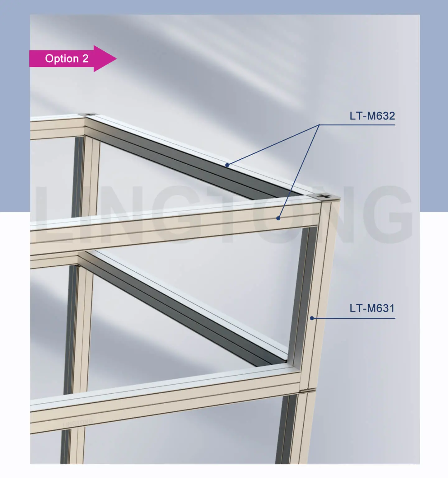 LT-M634A 80X80mm Square Extrusion with 8 gasket grooves for SEG fabric