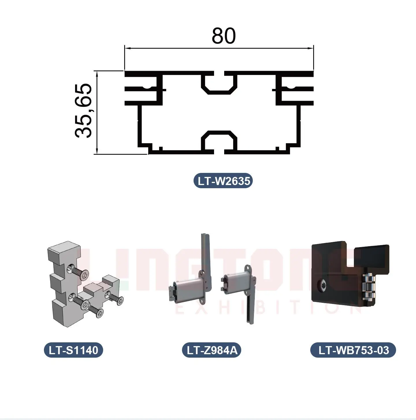 LT-W2635 Double Side Fabric/Panel Extrusion/80mm