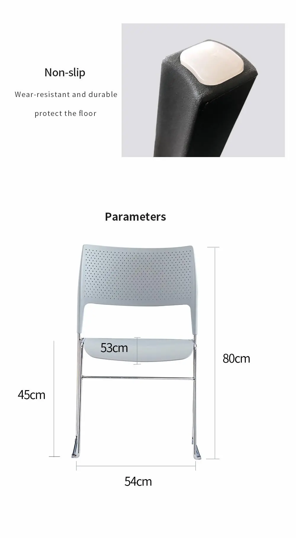LT-ZET-04 Chrome Plated Solid Steel Leg Frame Stackable Chair with PP Back and Seat