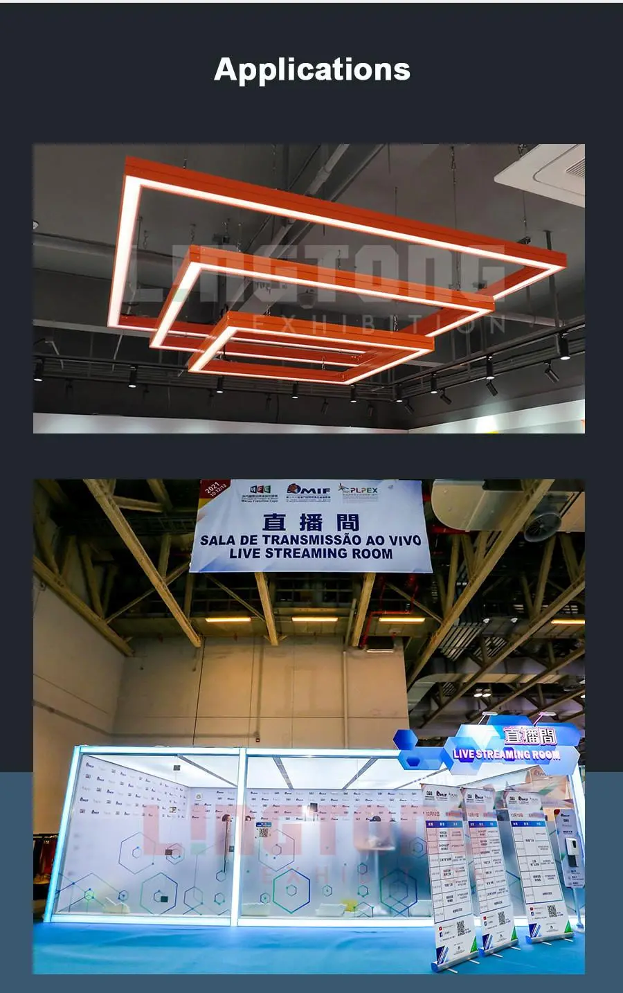 LT-M605A Open Square Extrusion/120mm For LED Lighting Stand