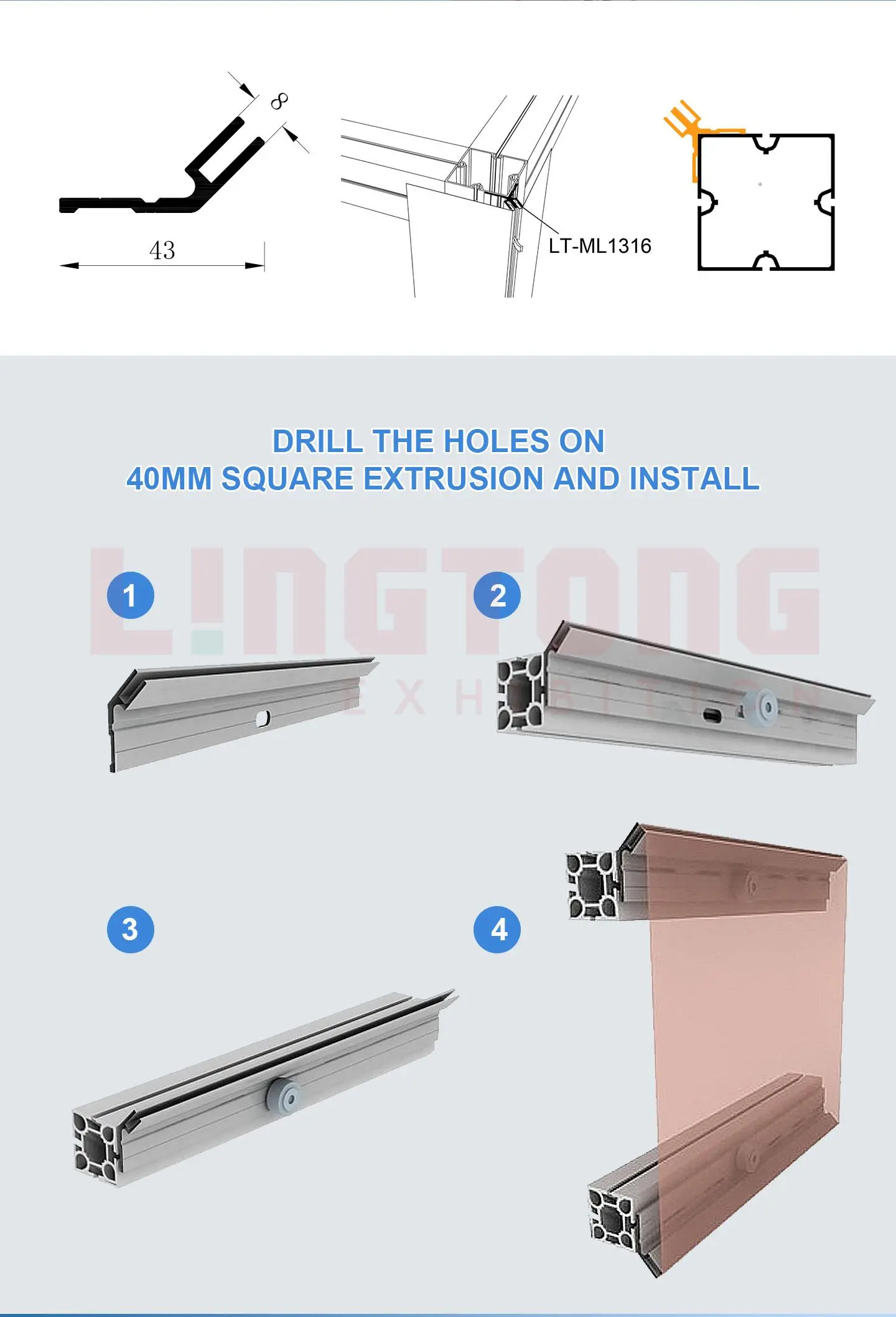 LT-ML1316 45° Single Side Fabric Extrusion Fixing the SEG Fabric