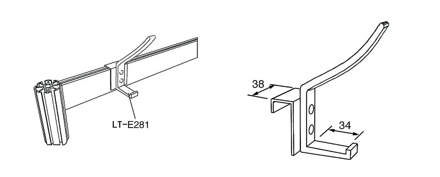 LT-E281 Clothes Rod Hook