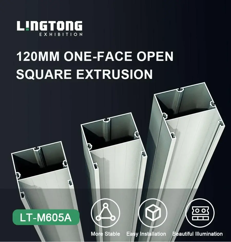 LT-M605A Open Square Extrusion/120mm For LED Lighting Stand