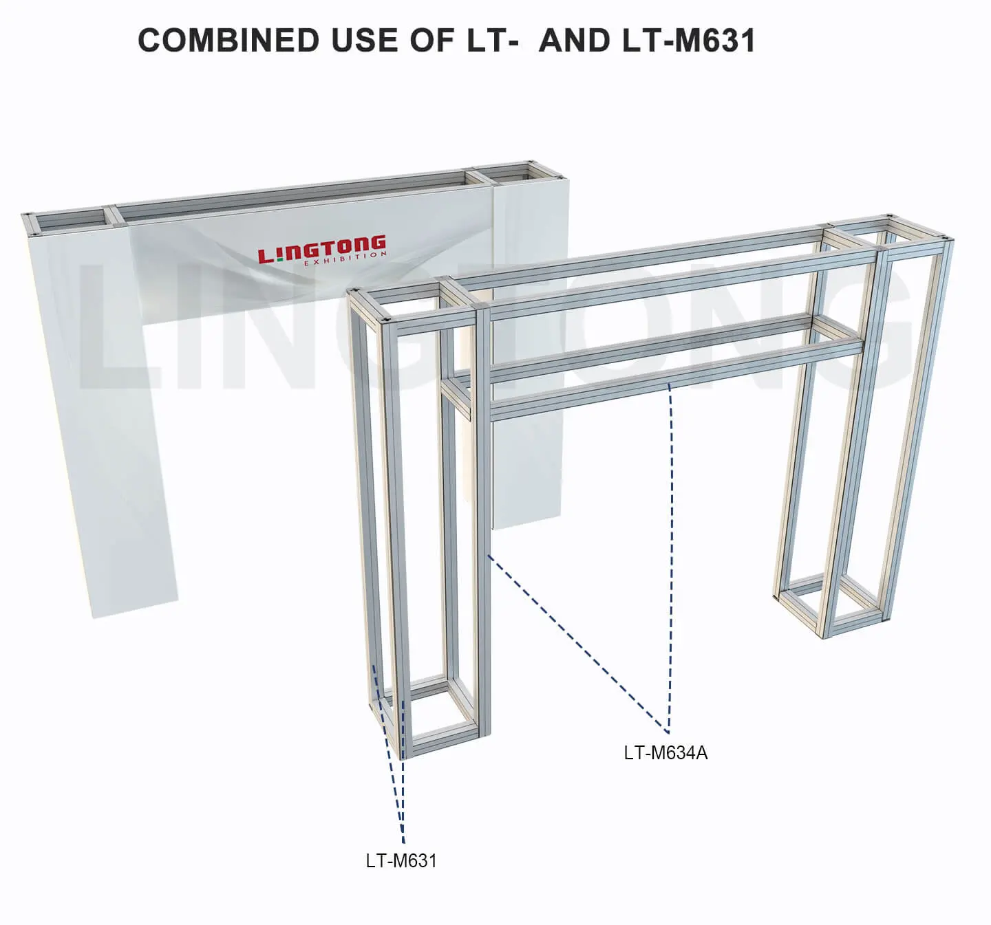 LT-M634A 80X80mm Square Extrusion with 8 gasket grooves for SEG fabric