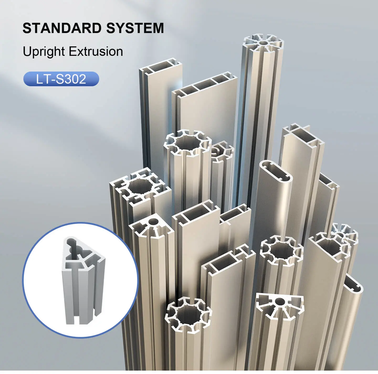LT-S302 Upright Extrusion 45° trade show booth displays