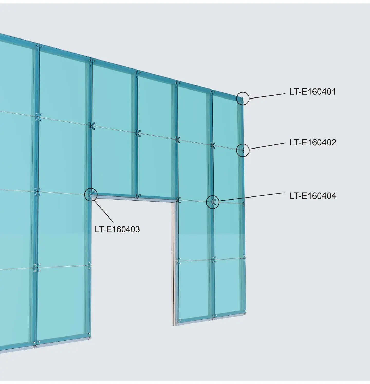 LT-E160401 Glass/Panel Retainer