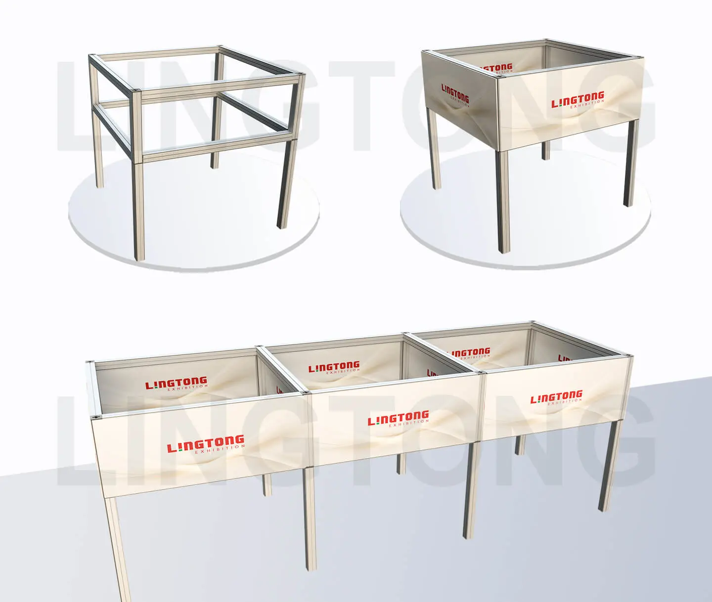 LT-M632 80X80mm Square Extrusion with 4 gasket grooves for SEG fabric