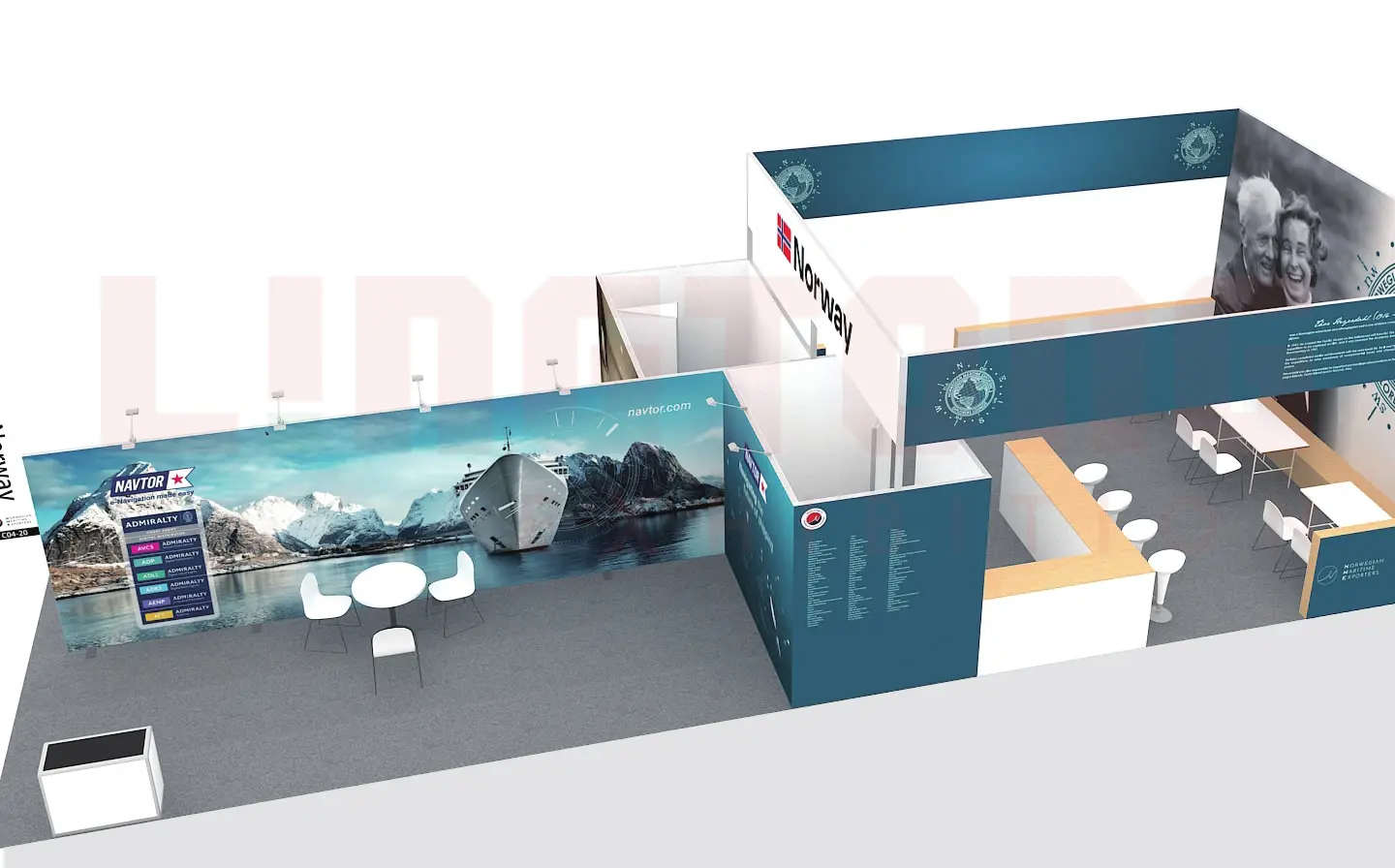 LT-M542 Square SEG Fabric extrusion /40mm with 45° SEG Fabric Groove