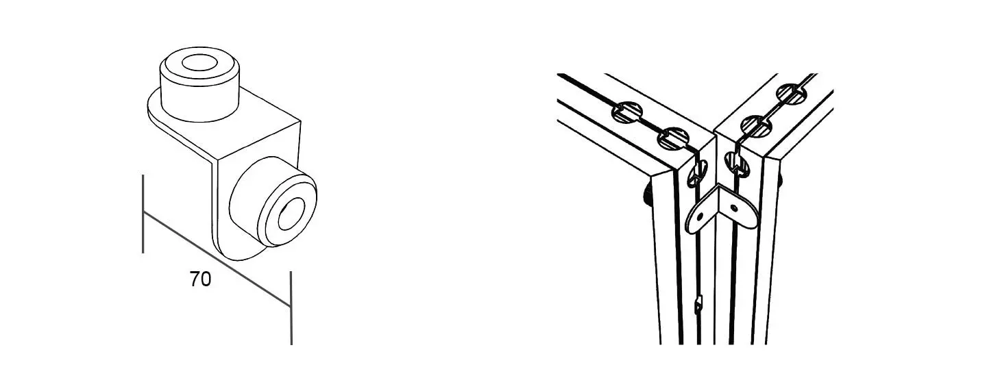LT-LTFS-23 Flat Connector Tool-free Pin Connector for Fast Wall Frame