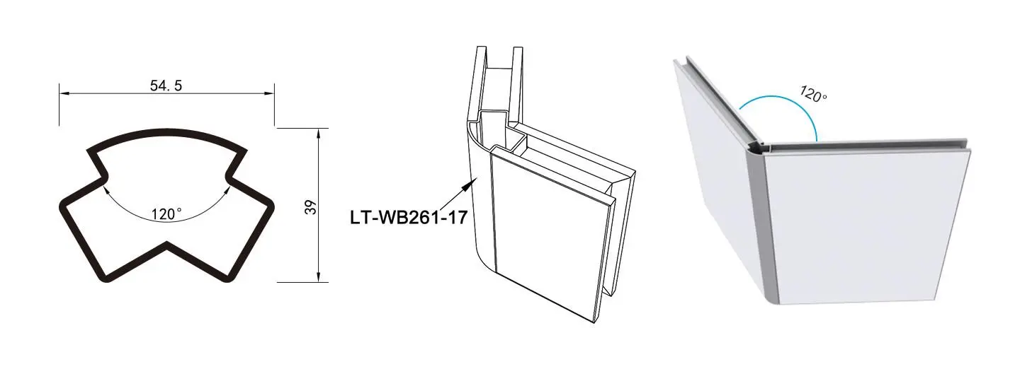 LT-WB261-17 Connecting Post /60° For Modular Exhibition Backdrop Wall