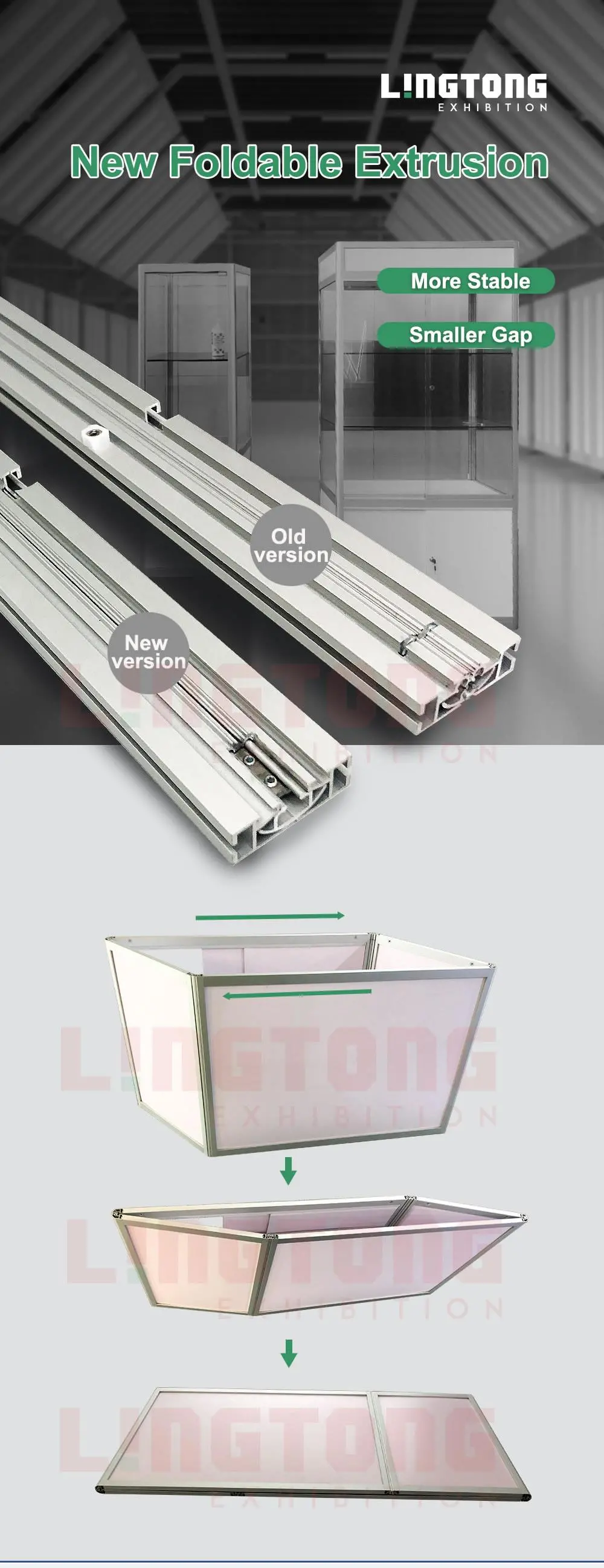 LT-ZX01-01 LT-ZX01-02 Foldable Extrusion for Folding Counter or Folding Desk or Folding Cabinet