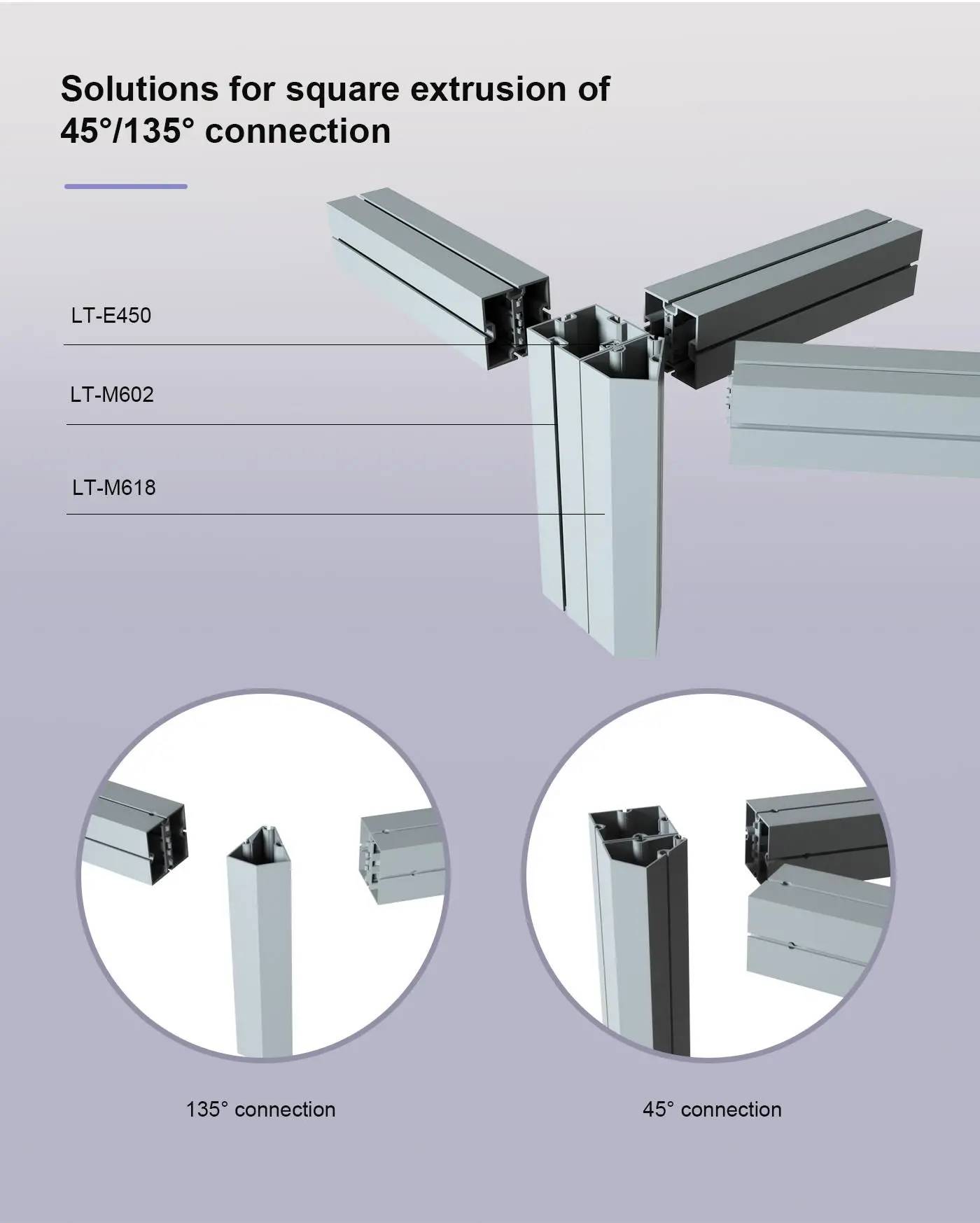 LT-M618 Connecting Extrusion 45°/60mm For Booth Design