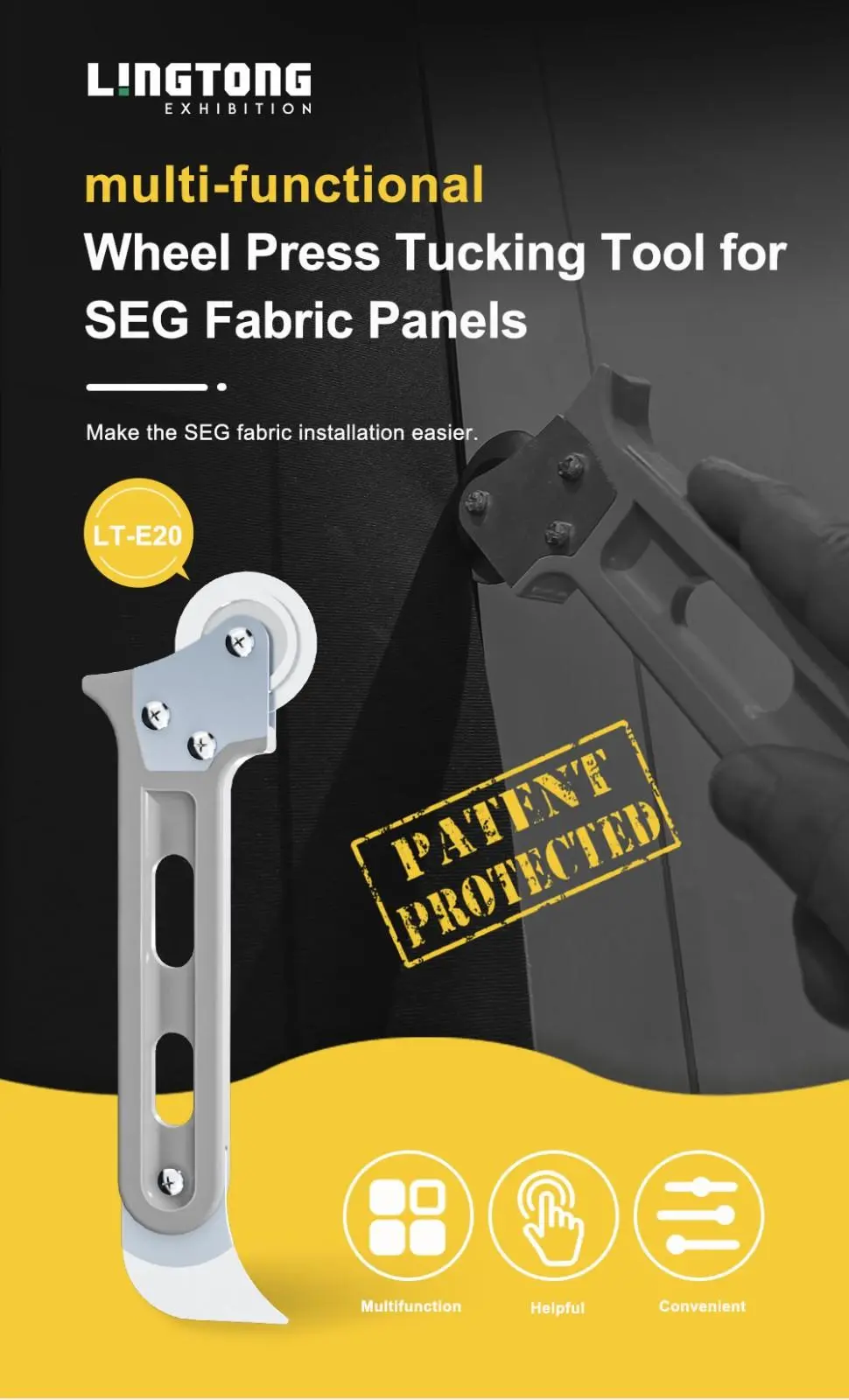LT-E20 Multi-Functional Roller Press Tucking Tool for SEG Fabric Panels